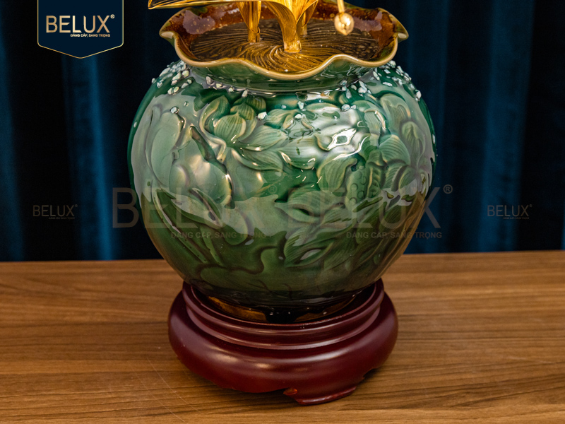 Chậu Lan Vàng Ngọc Bích 3 nhánh mạ vàng 24k&nbsp;cao 57cm